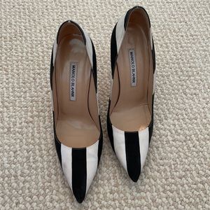 Black and white manolo blahnik heels